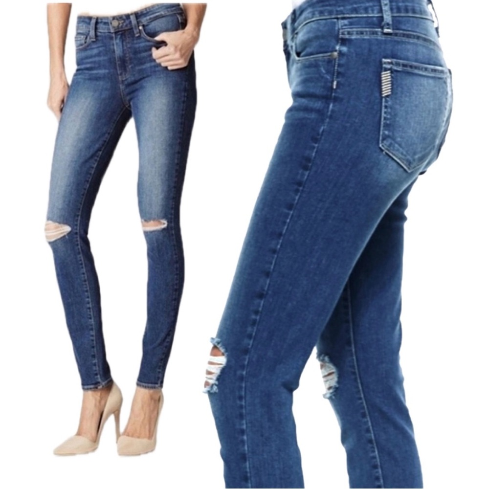 Paige Jeans Verdugo Ankle Jeans Distressed Cropped Dark Wash